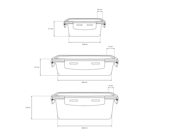 Pojemniki na żywność PIKA rozmiary