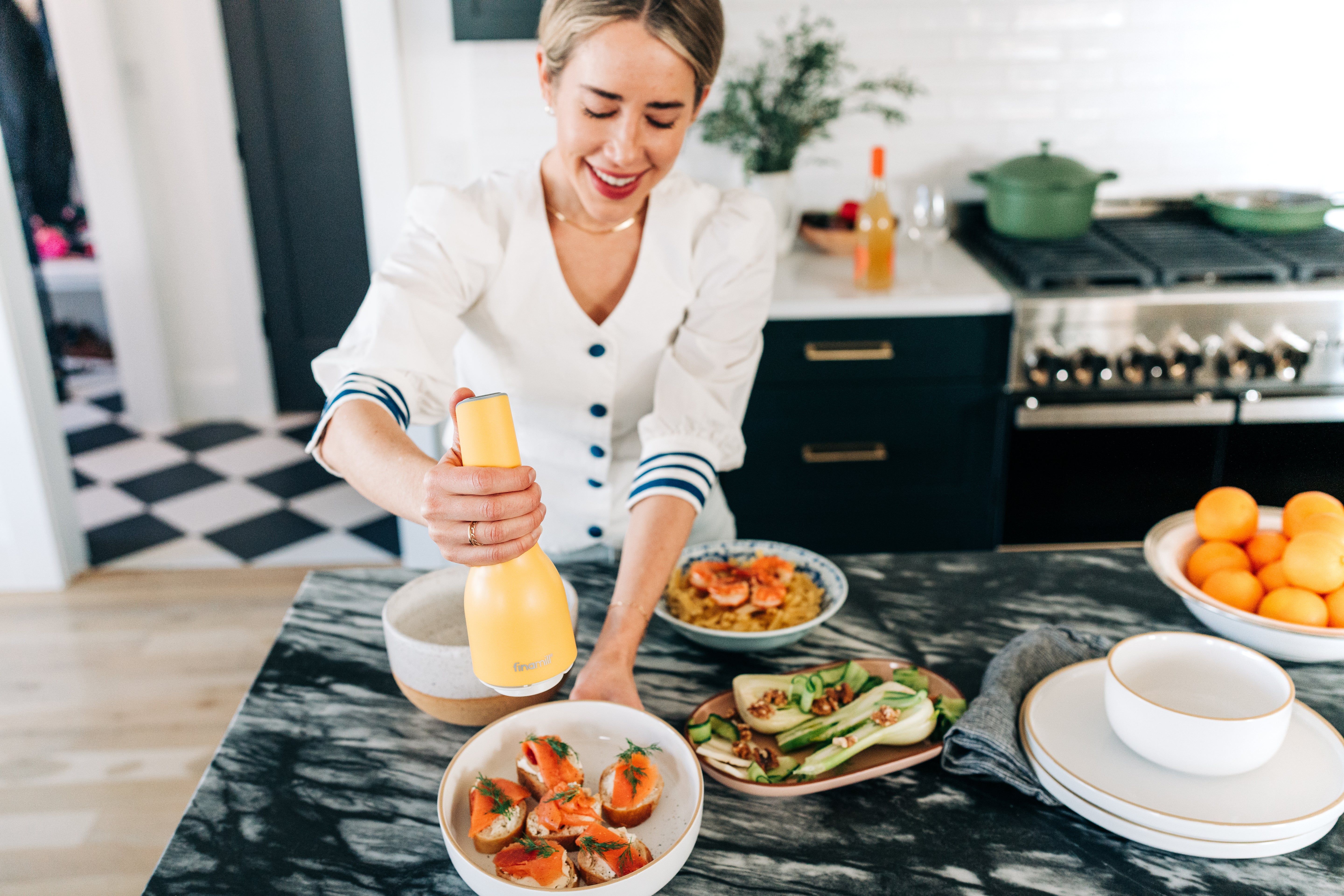 Finamill ładowany na usb w kolorze żółtym