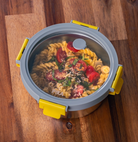 Pojemnik PIKA MetalShock 650 ml (okrągły) – inox + pokrywa ze szkła hartowanego